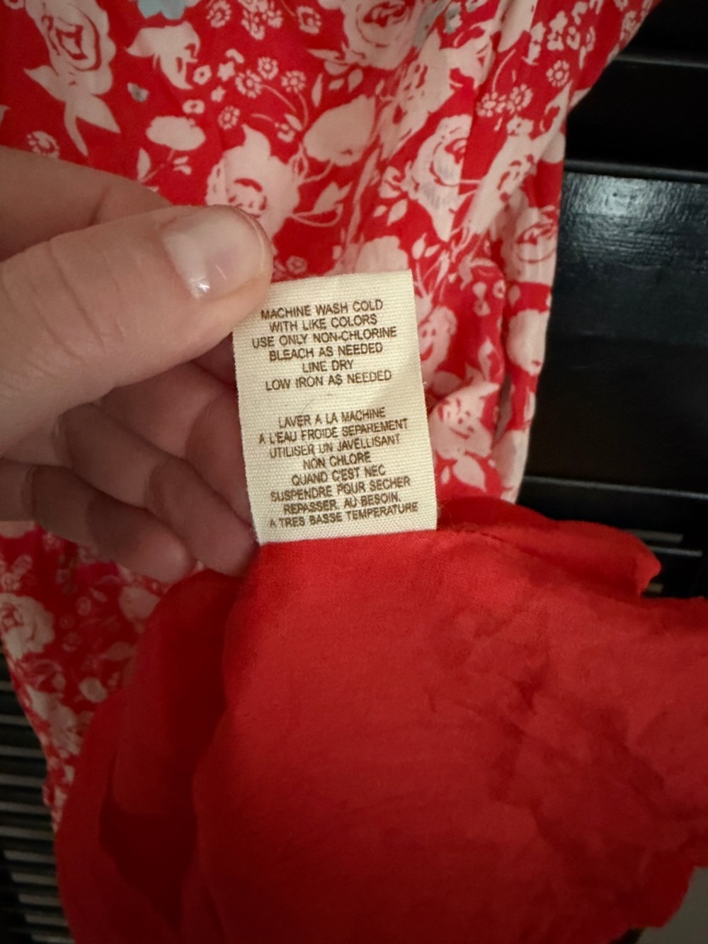 Free People Red Floral Twist Back Mini Dress Size 10 - Picture 7 of 11